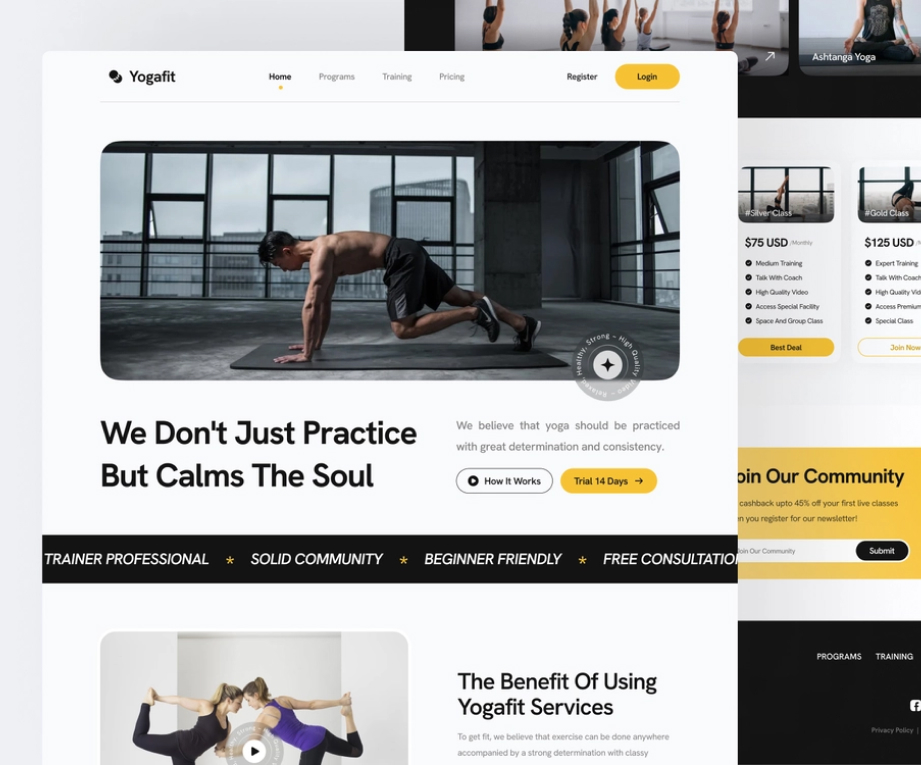 Exercise Landing page